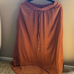 Banana Republic Orange Maxi A-Line Skirt High-Low Casual
